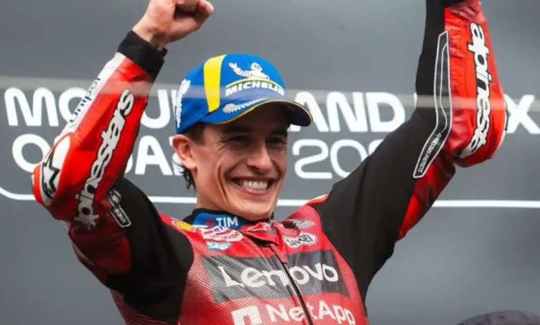 Marc Marquez saat menang pada balapan di GP Jepang pada Minggu, 4 Oktober 2026.