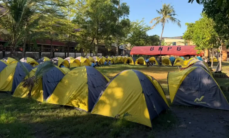 Deretan tenda peserta Kemah Literasi Gelitra NTB 2026 di Kompleks Pramuka Jaka Mandala, Mataram, Juli 2026. Pemkab KSB akan menggelar agenda serupa pada pertengahan 2027.