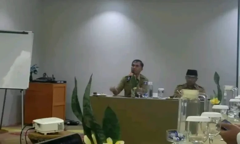 Sekda Kabupaten Lombok Tengah, Lalu Firman Wijaya, saat di acara konsolidasi Pokja Budaya Sekolah Aman dan Nyaman di Hotel Swiss Belcourt pada Rabu, 30 September 2026.